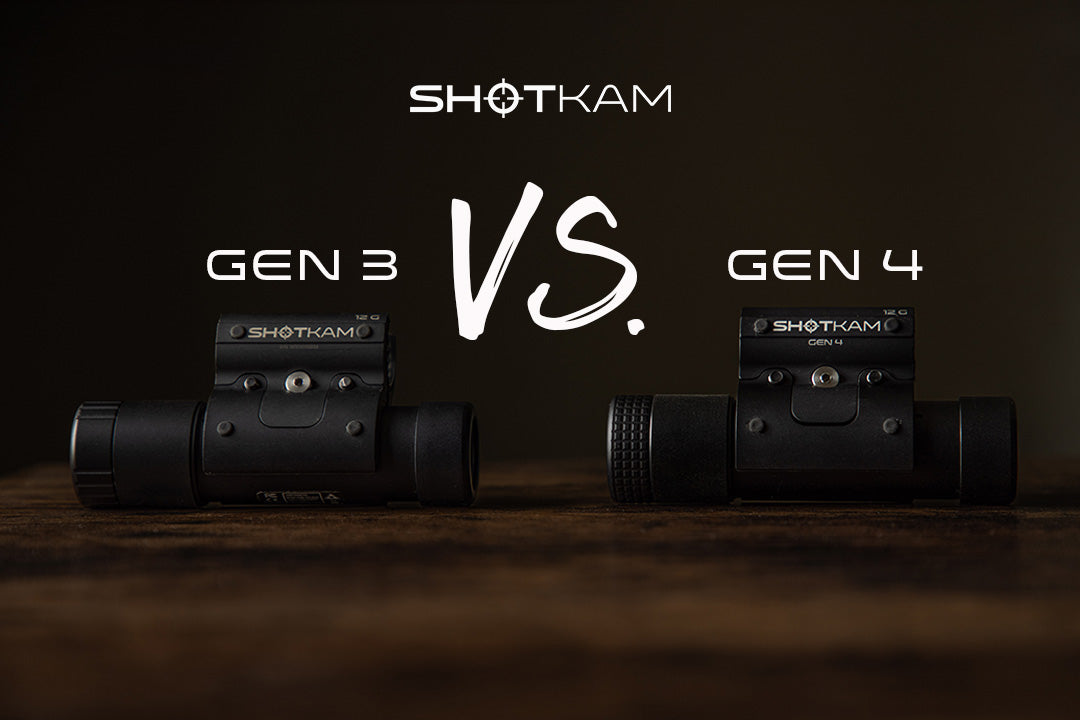 ShotKam Gen 3 vs. Gen 4 comparison for Canadian shooters, illustrating advancements in video quality and battery life.