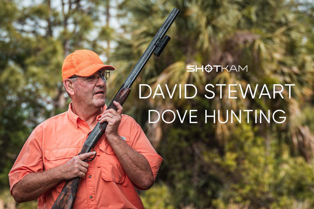 ShotKam image of David Stewart preparing for dove hunt with shotgun in hand.