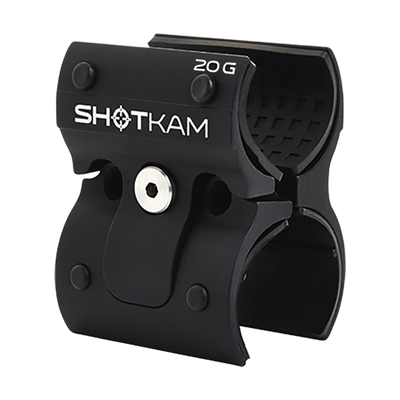 20 Gauge ShotKam Gen 4 Mini Mount – This image highlights how the 20 gauge mount opens and closes, designed for secure attachment of the Gen 4 Mini ShotKam to Canadian shotguns for smooth video capture.