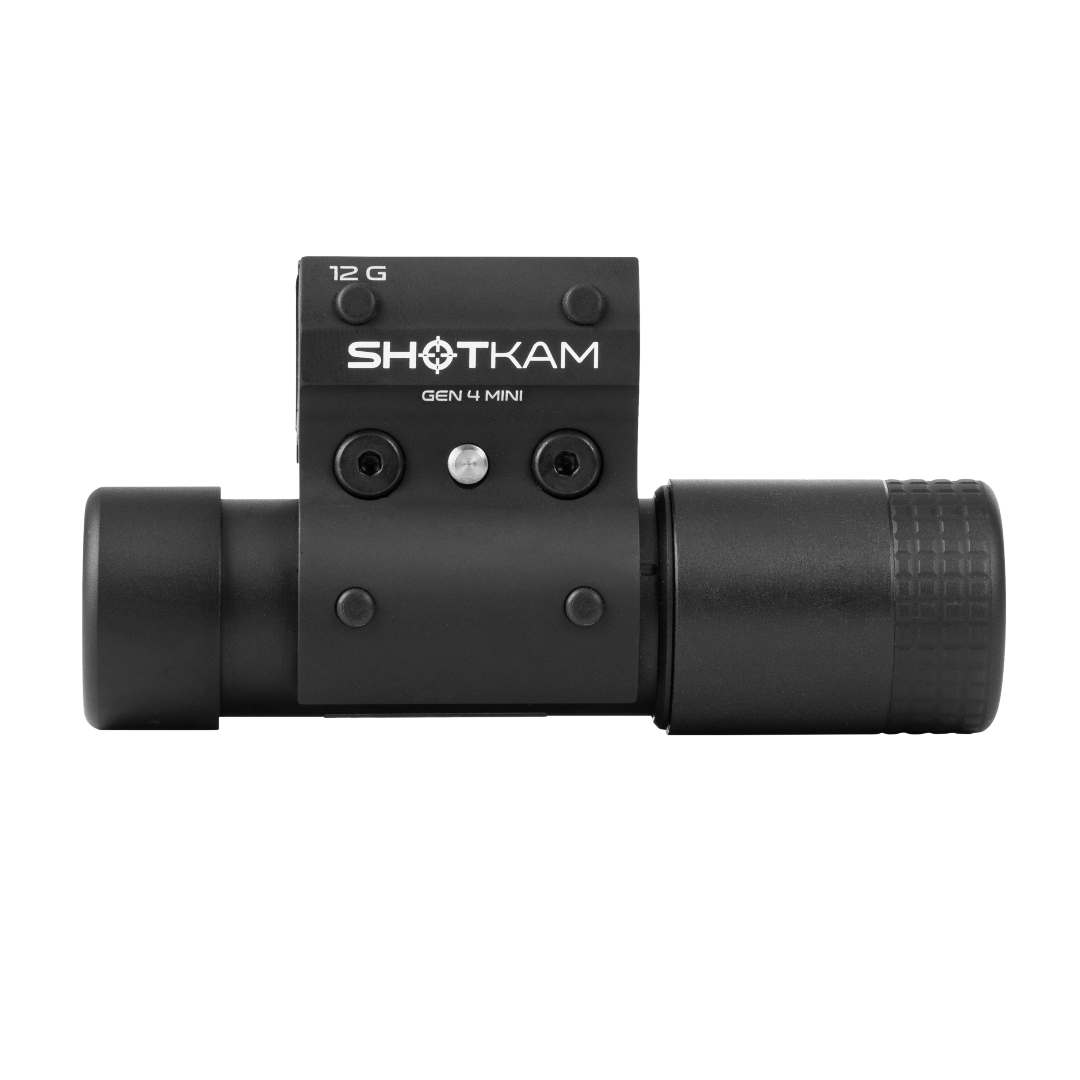 ShotKam Gen 4 Mini from an angle, emphasizing its lens and sturdy construction.