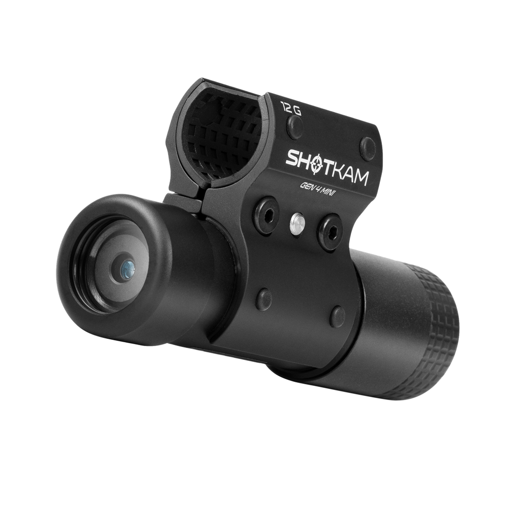 ShotKam Gen 4 Mini side profile, emphasizing its lens and secure attachment to the firearm.