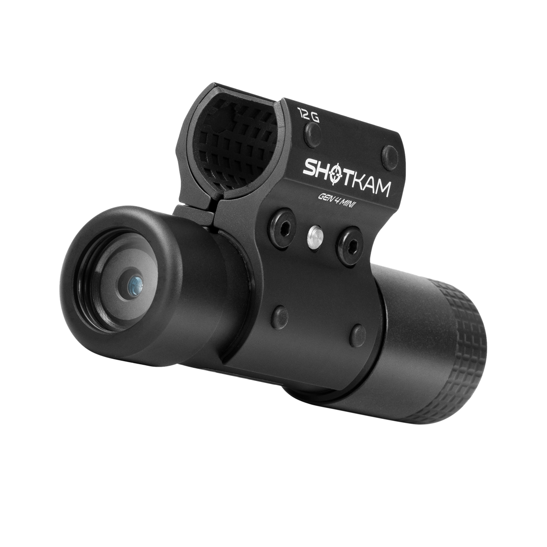 ShotKam Gen 4 Mini side profile, emphasizing its lens and secure attachment to the firearm.