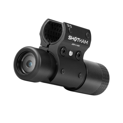 ShotKam Gen 4 Mini side profile, emphasizing its lens and secure attachment to the firearm.